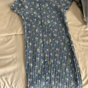 Floral Blue Kids Dress